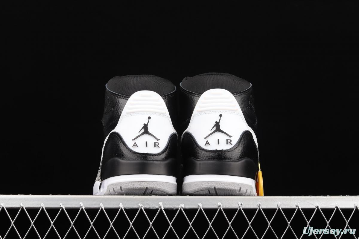 Jordan Legacy 312 all-black and white Velcro three-in-one board shoes AV3922-001