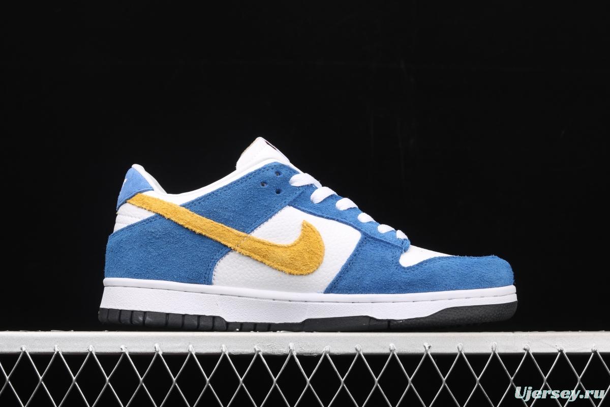 Kasina x NIKE SB DUNK Low co-signed blue and yellow retro low-top leisure sports skateboard shoes CZ6501-100