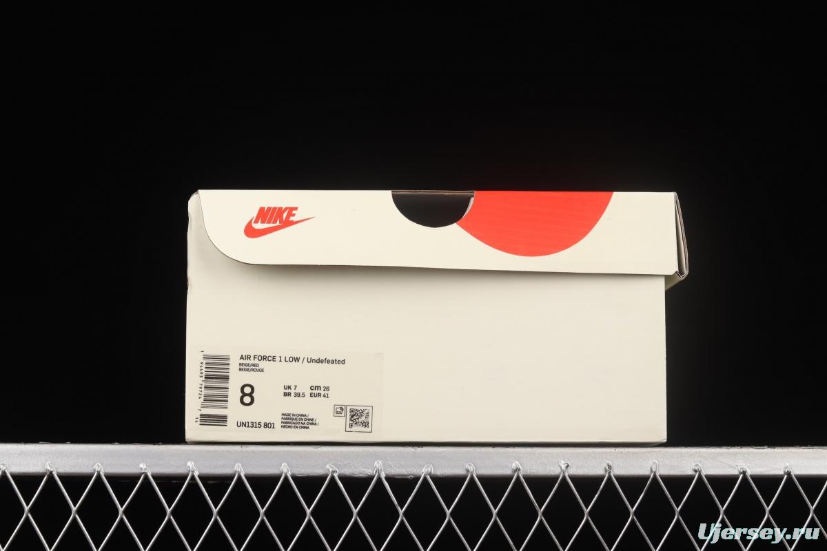 Undefeated x NIKE Air Force 1o07 Low low-top casual board shoes UN1315-801co-branded in white and red