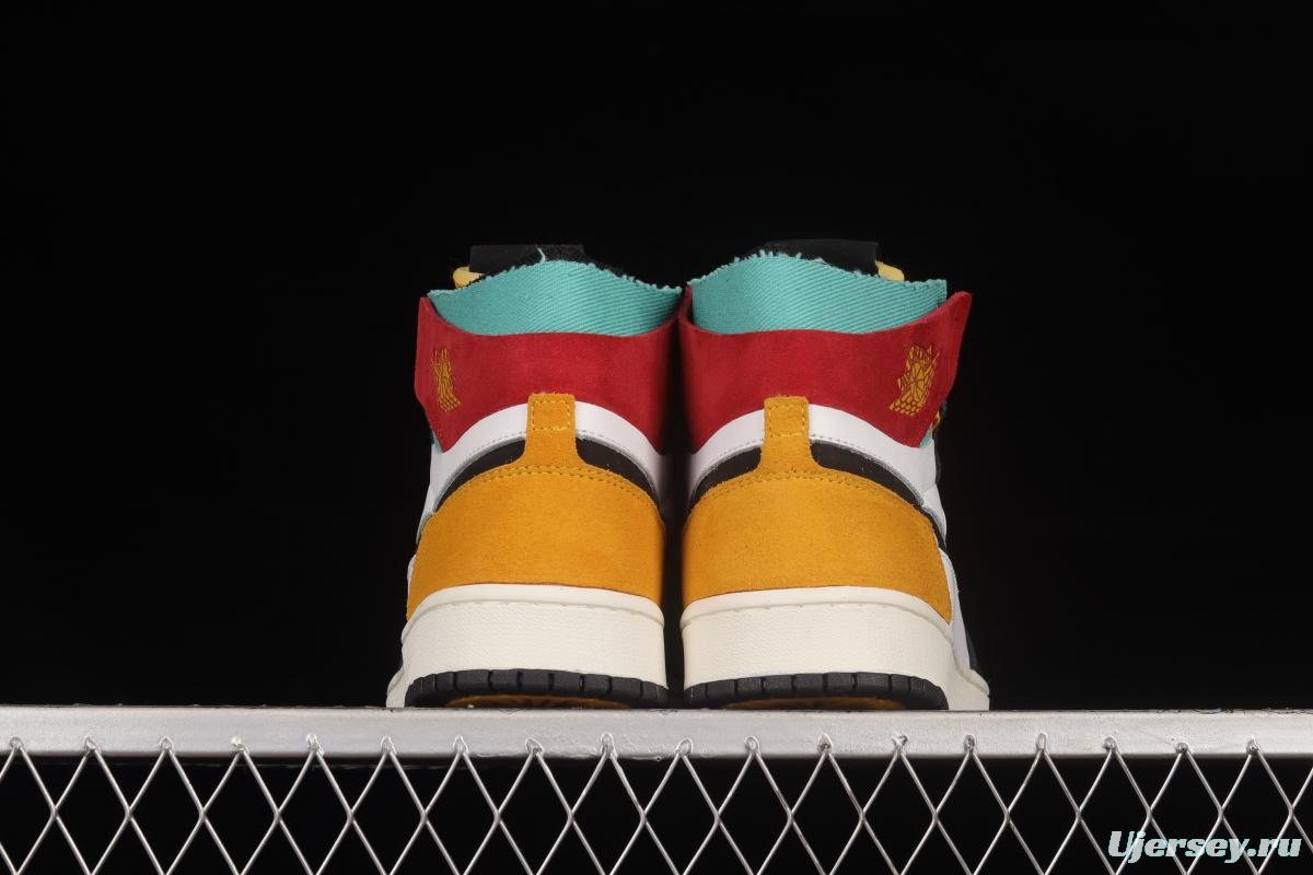 Air Jordan 1 Zoom CMFT White, Yellow and Red CT0978-016