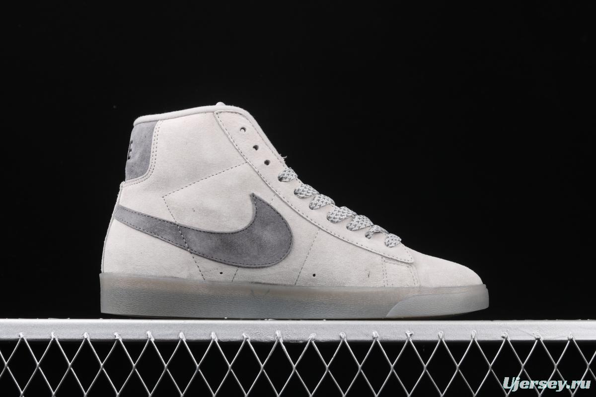 Reigning Champ x NIKE Blazer Mid Retro defending champion joint top suede 3M reflective high-top board shoes 371761-009