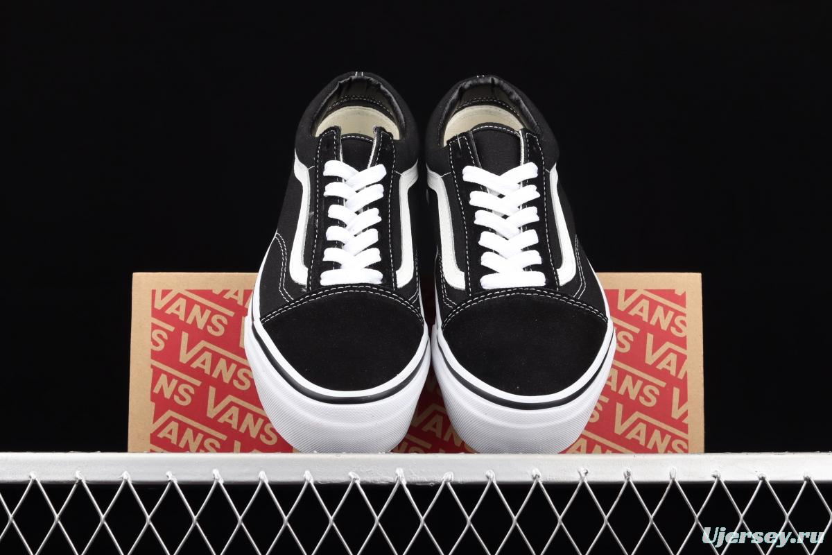 Vans Old Skool Platform classic OS black and white thick-soled low-upper shoes VN0A3B3UY28