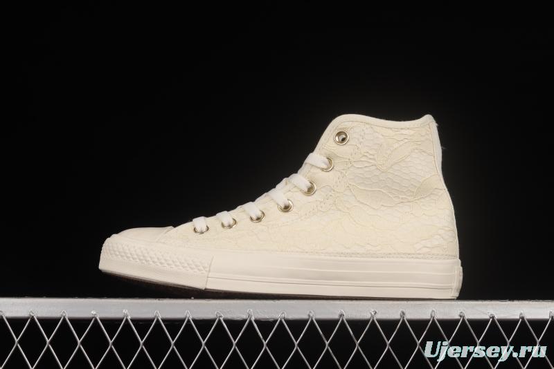 Converse Chuck Taylor All Star Cream Lace High Top Sneakers A01775C