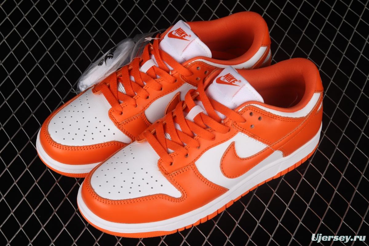 NIKE SB DUNK Low Pro Syracuse white orange board shoes CU1726-101