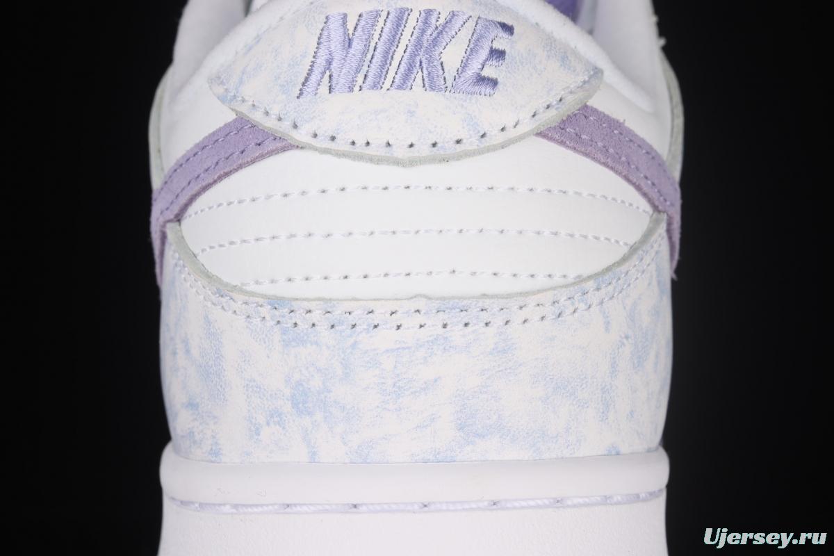 NIKE SB DUNK Low Prm white light purple color SB buckle rebound fashion leisure board shoes DM9467-500