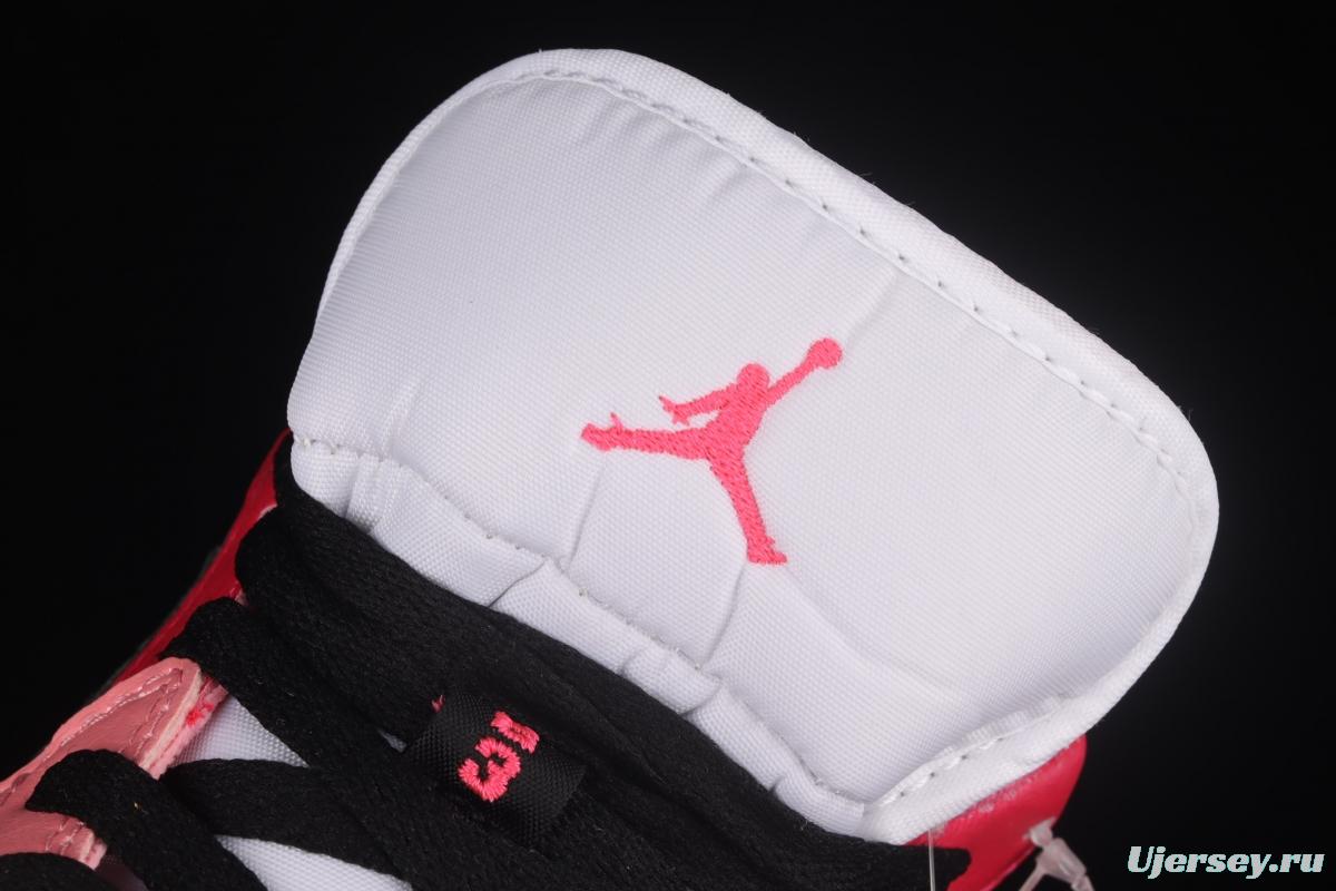 Air Jordan 1 Low white pink low top cultural basketball shoes 553560-162