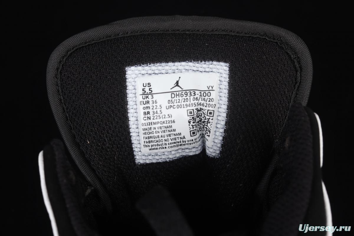 Air Jordan 1 Mid Diamond Shorts pearlescent white and black panda DH6933-100