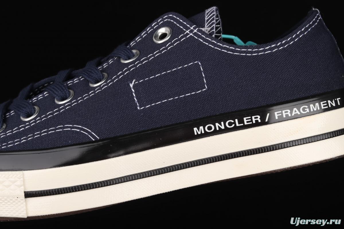 Fragment x Moncler x Converse 1970 S Fujiwara Hiroshi Fujiwara Tripartite name Classic low-top canvas shoes 172323C