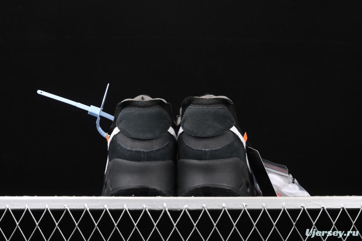 OFF-White x NIKE Air Max 90 OW joint limited edition classic air cushion running shoes AA7293-001