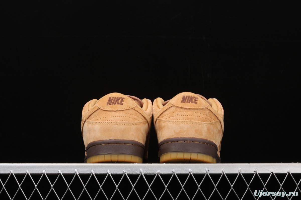 NIKE SB DUNK Low Pro wheat color deciduous yellow low-top sports skateboard shoes 883232-700