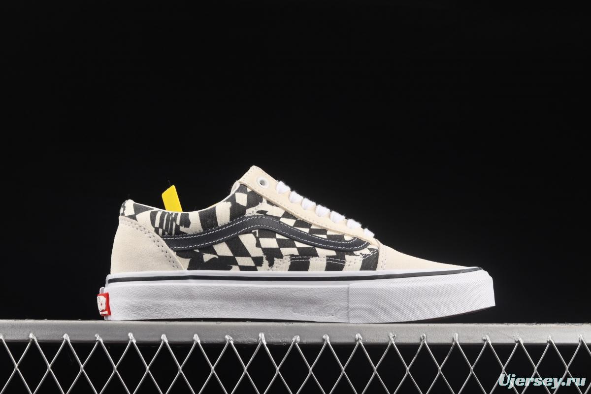 Vans Style 36 black side checkerboard plaid low edge professional skateboard shoes VN0A5FCB9CU