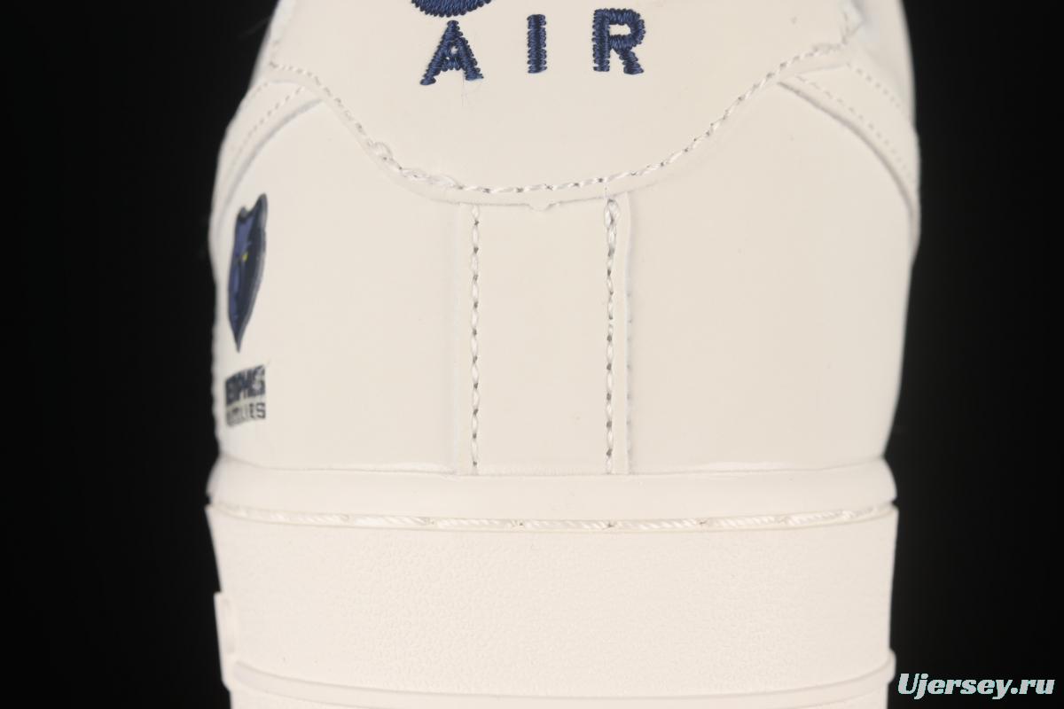 NIKE Air Force 11407 Low Su19 beige blue yellow Memphis Grizzlies city limited low-top casual board shoes TN2569-307