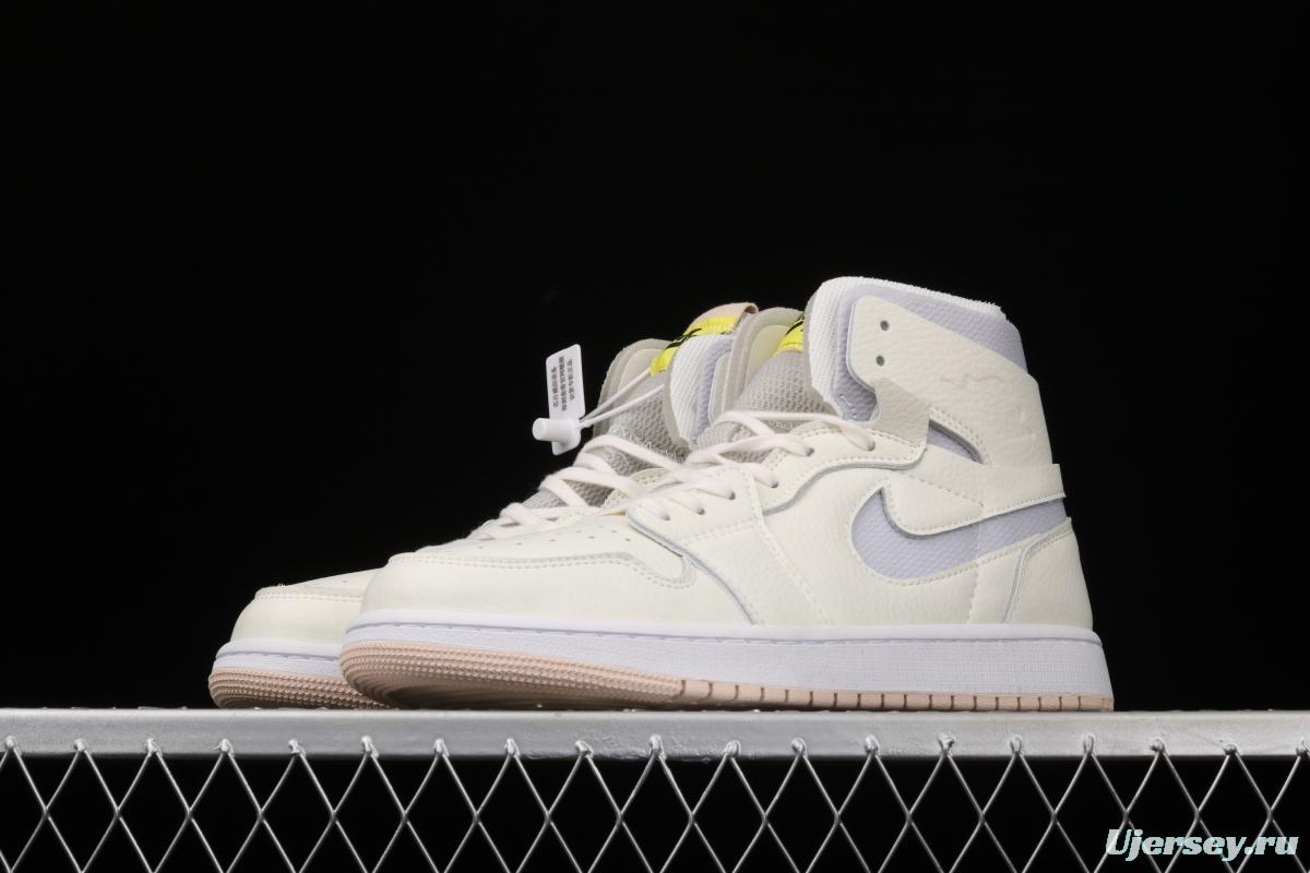 Air Jordan 1 Zoom Air CMFT Pearl White High Top Basketball shoes CT0979-107
