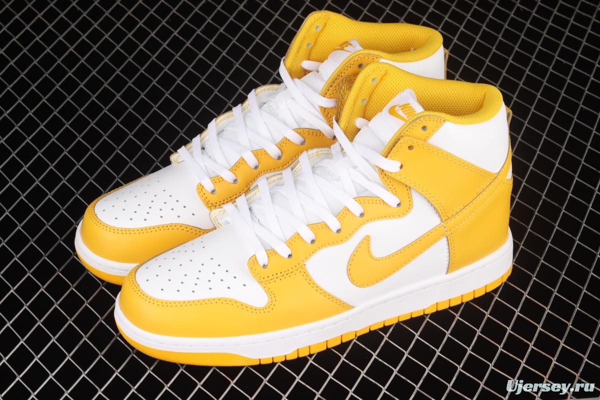 NIKE SB DUNK High white and yellow color SB rebound high upper shoes DD1869-106