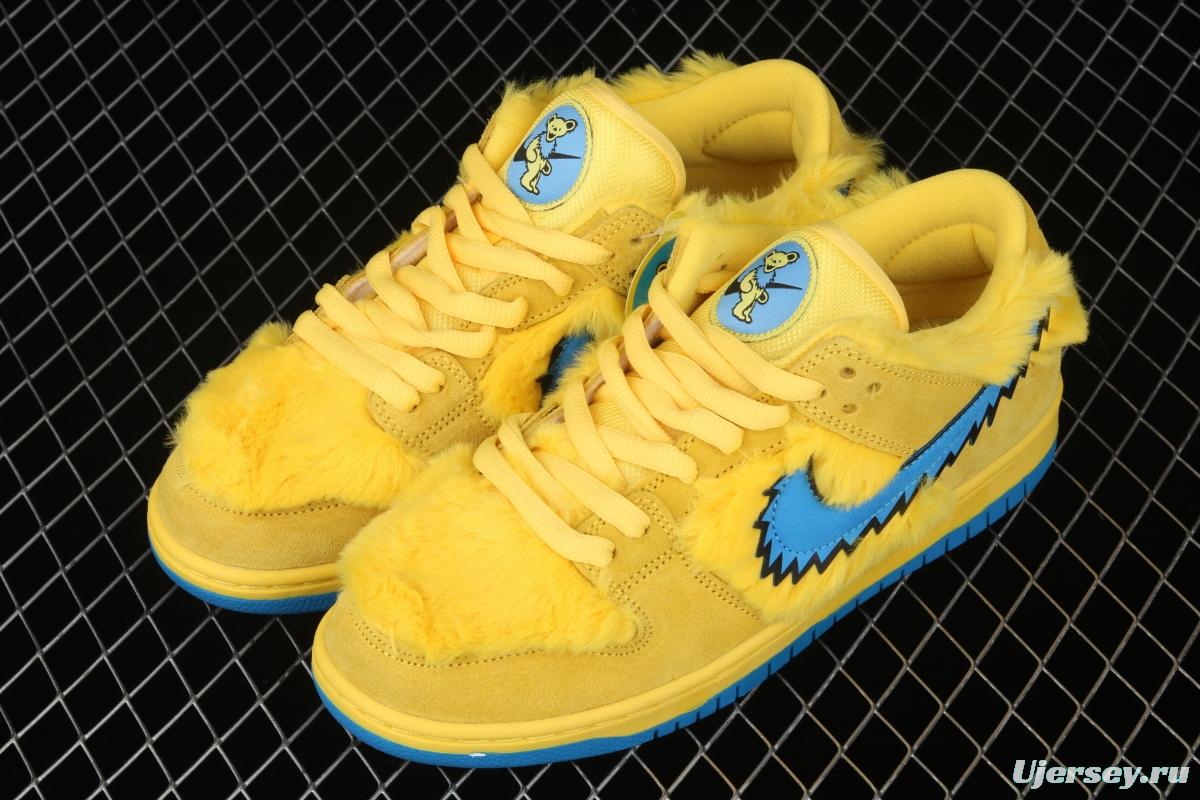 Grateful DeAdidas x NIKE SB DUNK Low Yellow Bear joint style yellow and blue bear sports skateboard shoes CJ5378-700