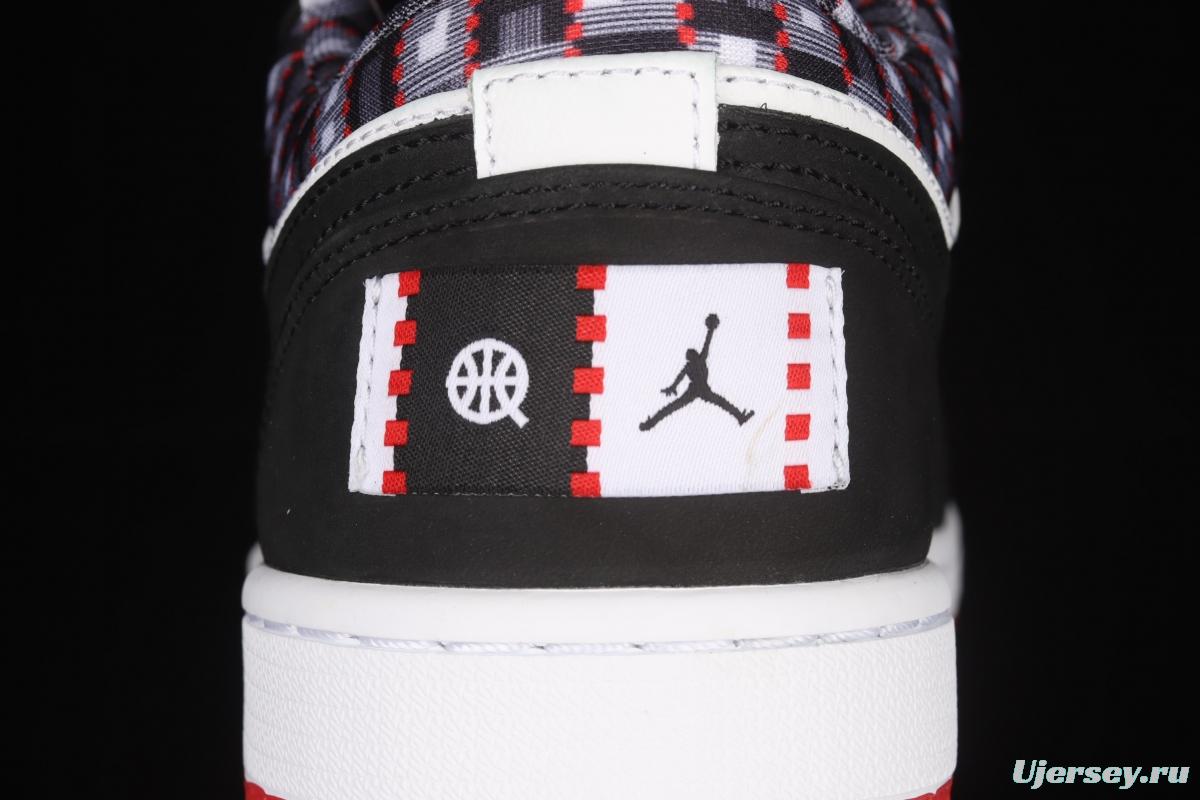 Air Jordan 1 Low Quai 54 black and white Paris low-gang cultural leisure sports shoes DM0095-106