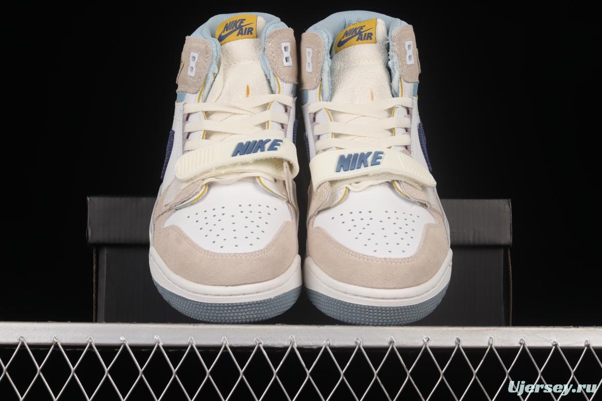 Air Jordan Legacy 312 White and Blue Color Matching Velcro Three-in-One Sneakers DQ5347-141