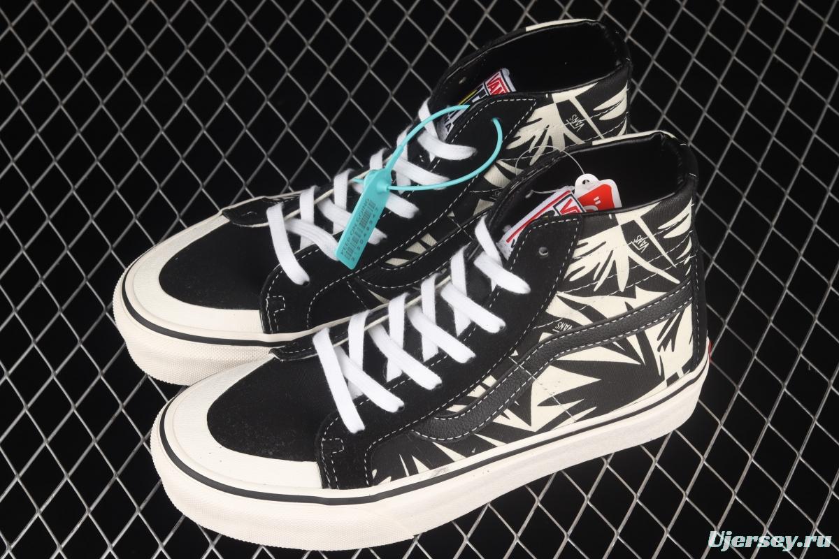 Vans Sk8-Hi 138Decon black and white printed high-top casual board shoes VN0A3MV136K