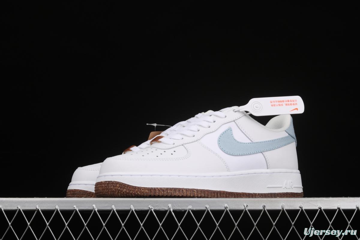 NIKE Air Force 1x07 canvas spliced low-top casual board shoes CZ0338-100