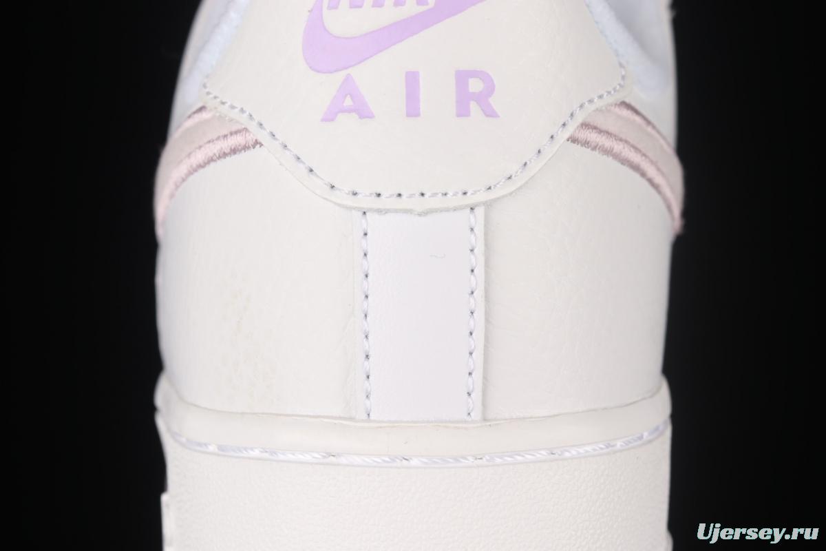 NIKE Air Force 1x 07 Low white light purple hook low top casual board shoes DN5056-100