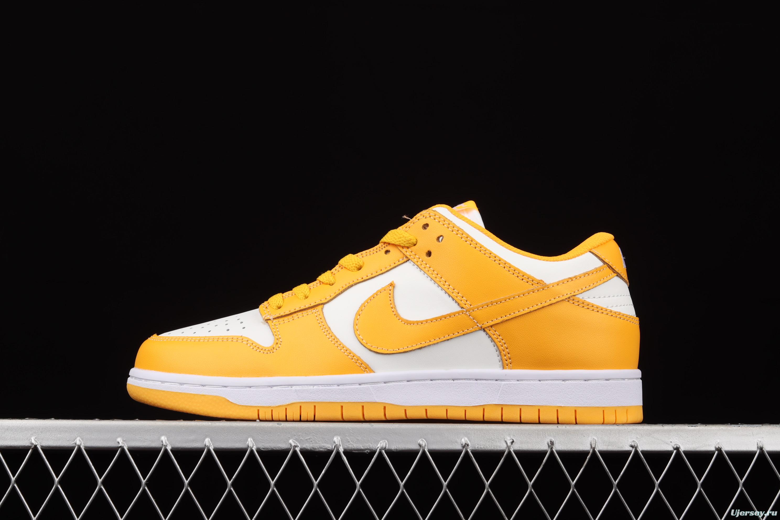 NIKE DUNK Low SB dunk series white and yellow color matching low-side leisure sports skateboard shoes DD1503-800