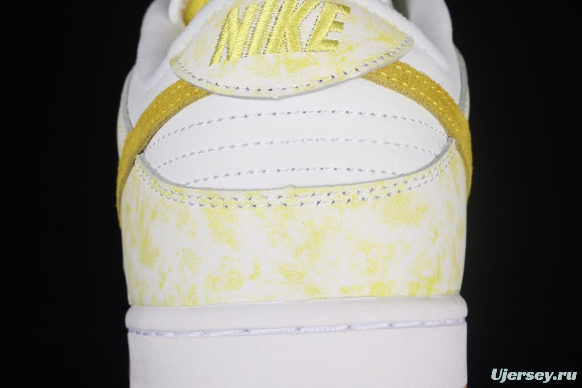 NIKE SB DUNK Low Prm yellow and white color SB buckle rebound fashion leisure board shoes DM9467-700