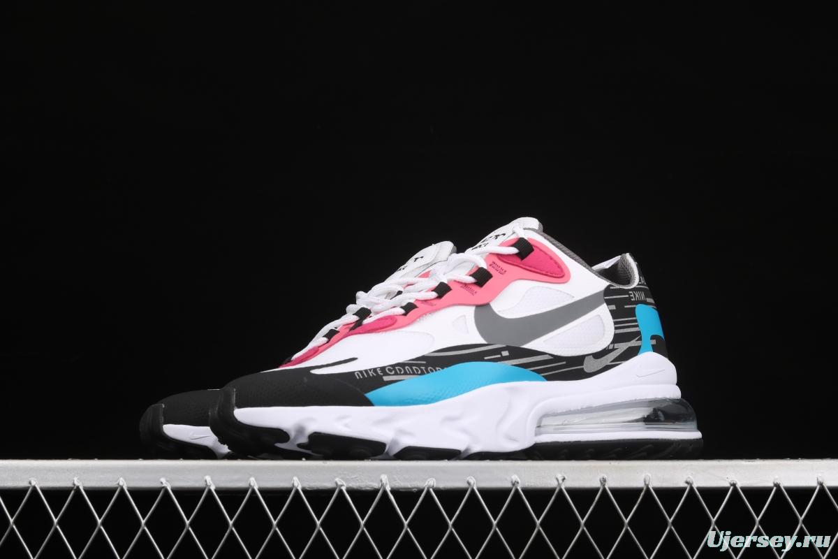 NIKE Air Max 270React new high-frequency mesh function half-palm air cushion running shoes DA4303-100