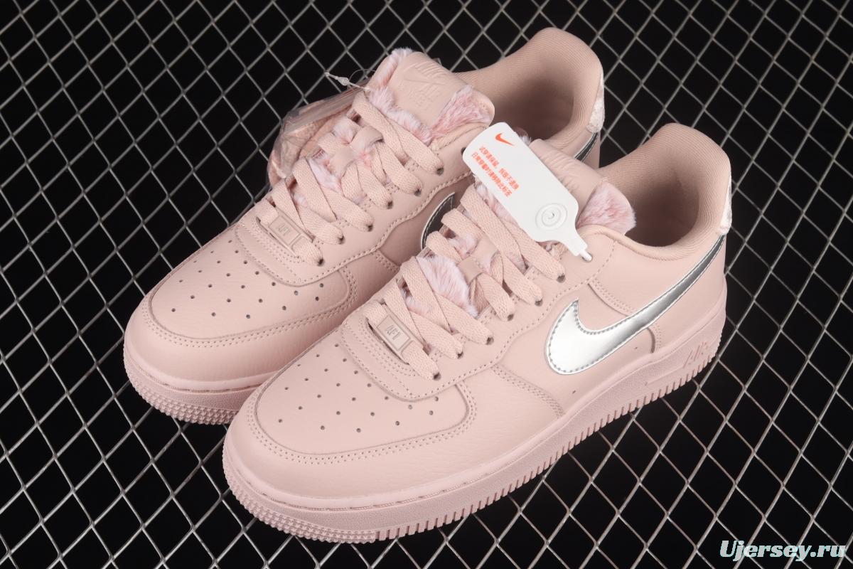 NIKE Air Force 1y07 silver pink low-top women's sports board shoes DO6724-601