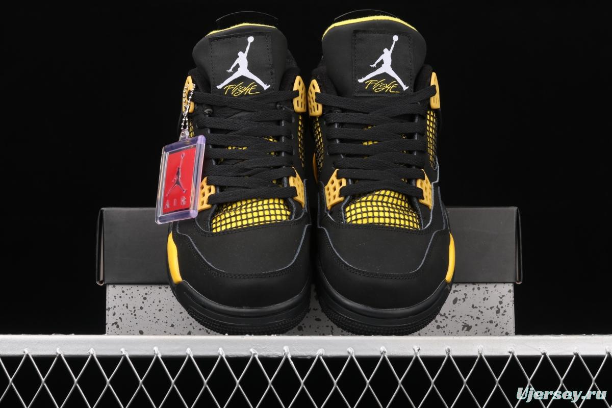 Air Jordan 4 Retro Black and Yellow 308497-008