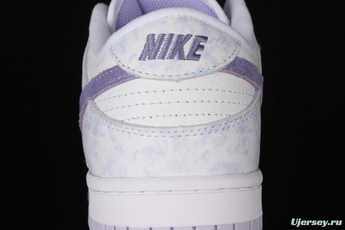 NIKE SB DUNK Low Prm white light purple color SB buckle rebound fashion leisure board shoes DM9467-500