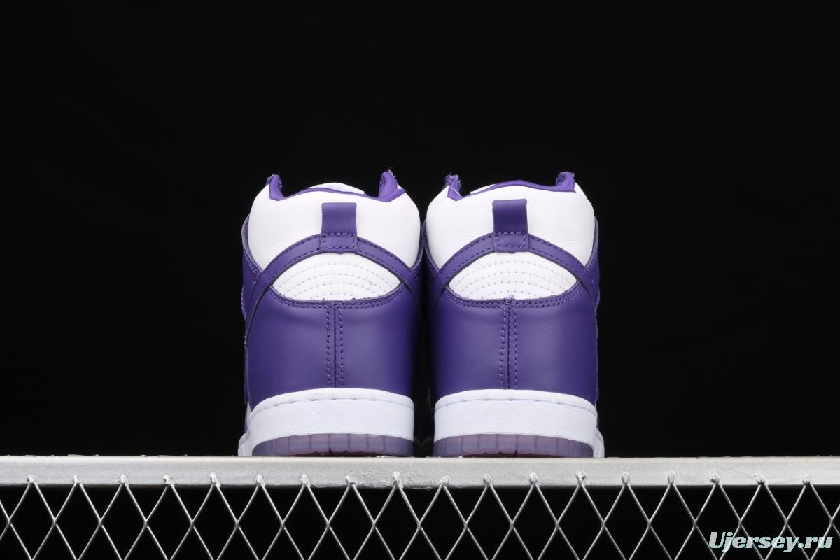 NIKE SB DUNK High Varsity Purple dunk series white and purple color retro high top leisure sports skateboard shoes DC5382-100