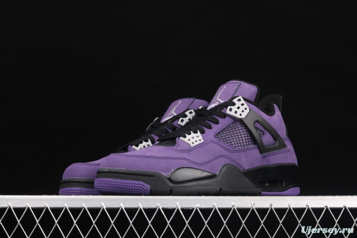 Air Jordan 4 Retro suede black purple 308497-408