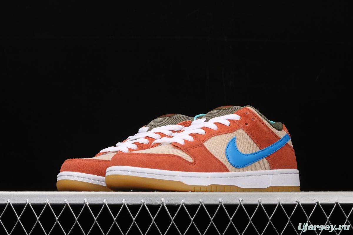 NIKE SB DUNK Low Pro brown-red color matching low-top casual board shoes BQ6817-201