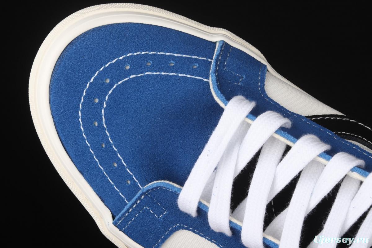 Vans Sk-Hi 38 DX blue-and-white high-top casual shoes VN0A4BVB21R