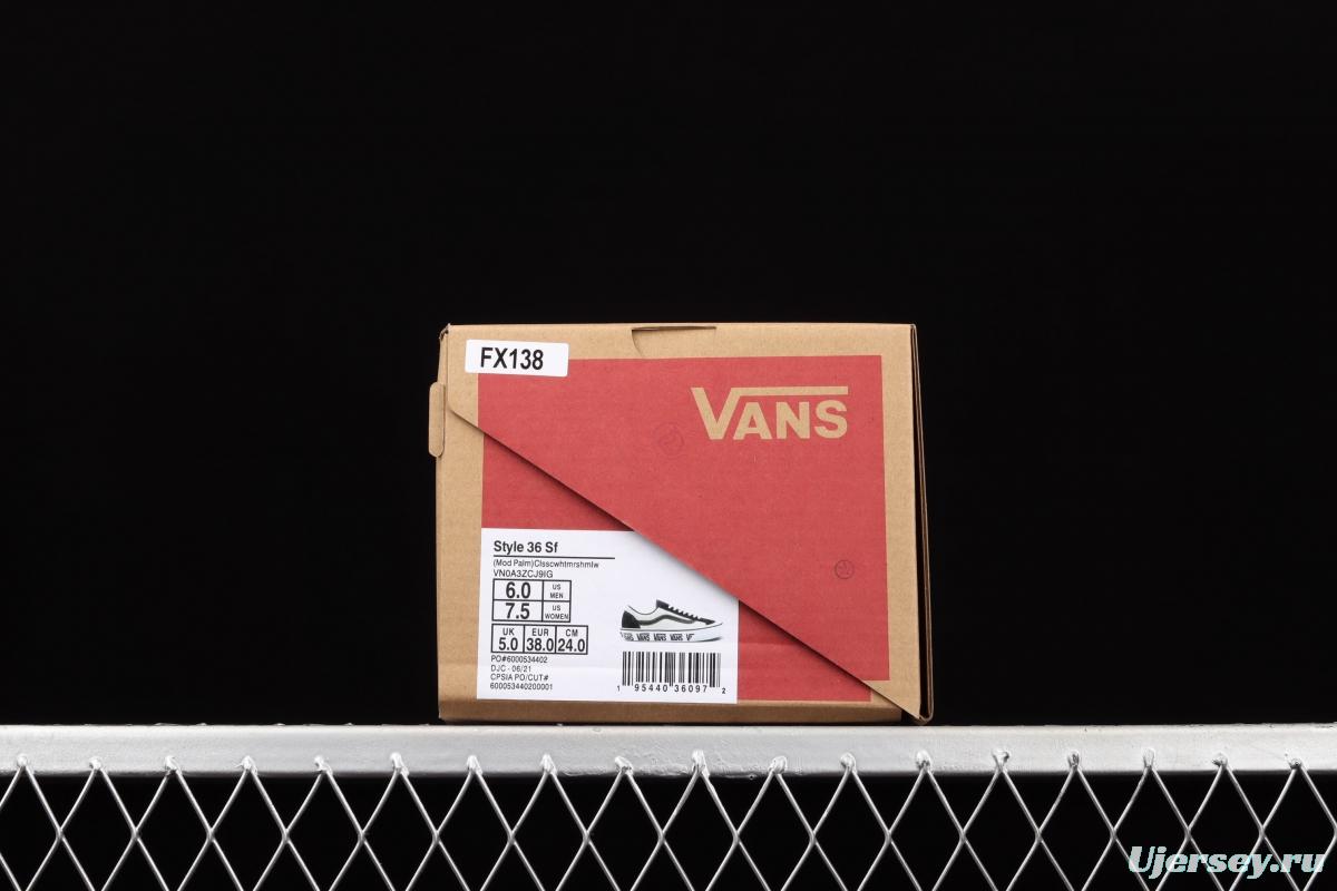 Vans Style 36 new half-crescent black and white side LOGO printed low-top casual board shoes VN0A3ZCJ9IG