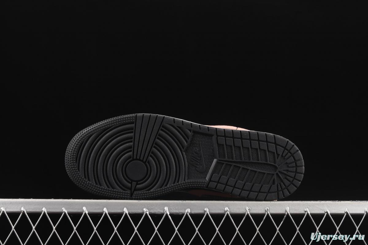 Air Jordan 1 Low black powder low-side cultural leisure sports shoes 553560-034