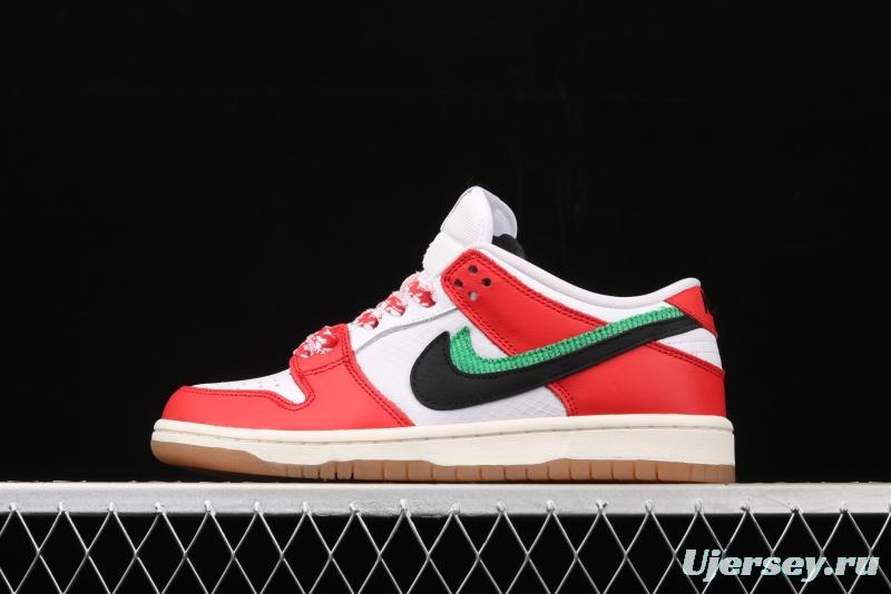 Frame Skate x NIKE SB DUNK Low Habibi white and red double hook dunk series retro low side leisure sports skateboard shoes CT2550-600