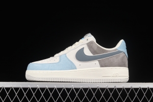 NIKE Air Force 1x07 light gray-blue color matching low-top casual board shoes LZ6699-523