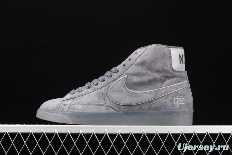 Reigning Champ x NIKE Blazer Mid Retro defending champion joint top suede 3M reflective high upper shoes 371761-900