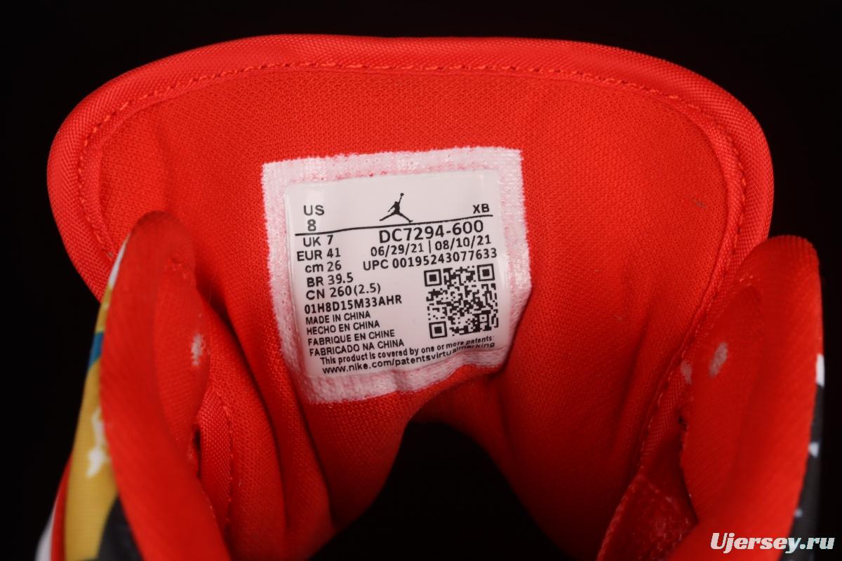 Air Jordan 1 Mid Christmas red Zhongbang basketball shoes DC7294-600