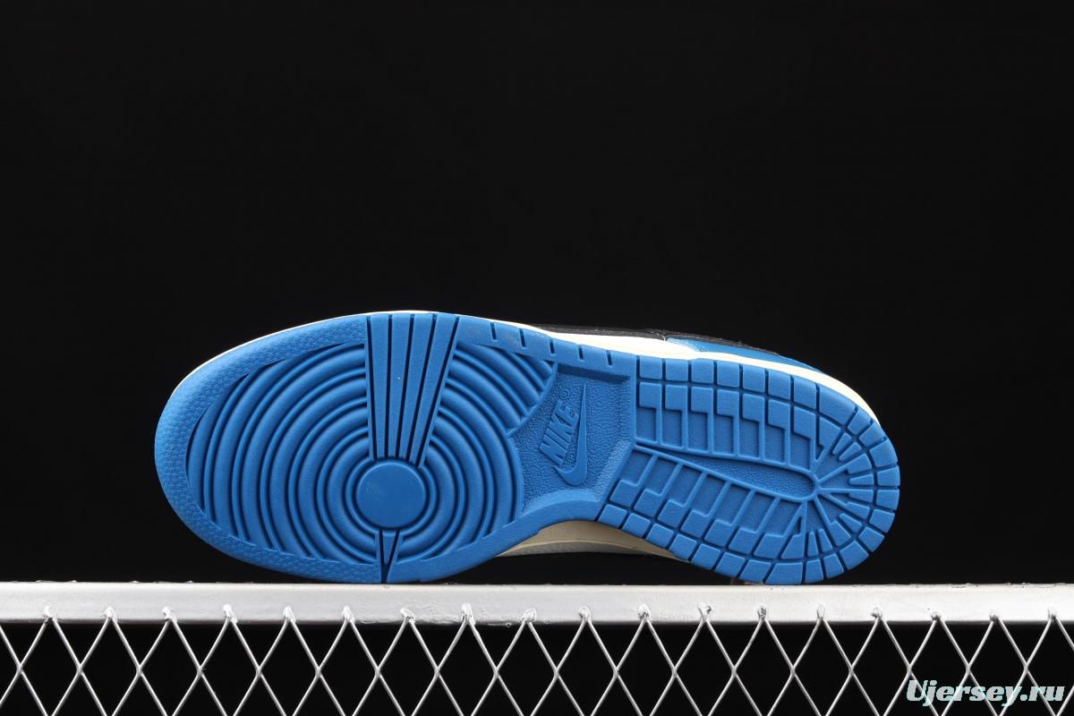 NIKE SB DUNK Low white, blue and black hook SB smash rebounds low upper board shoes DH0957-105