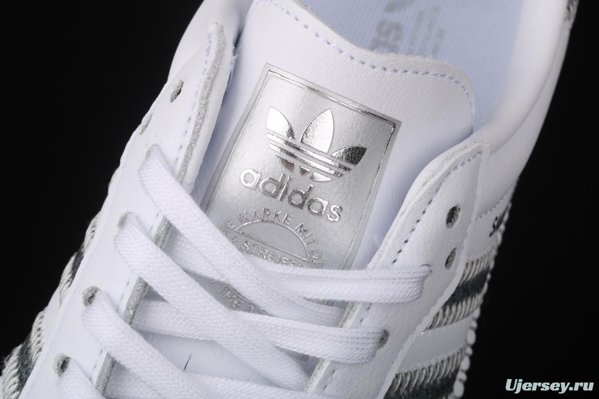 Adidas Sambarose W FX3819 clover vintage pure white thick-soled high board shoes
