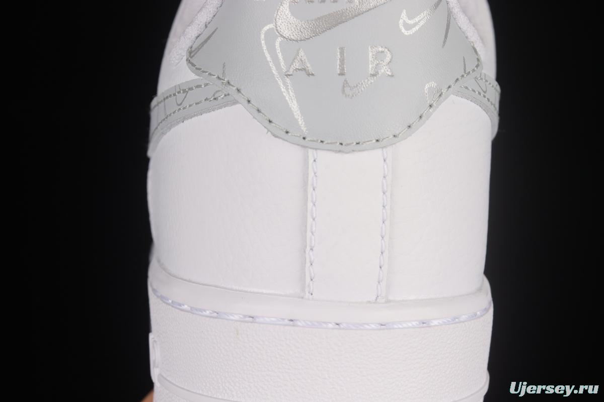 NIKE Air Force 1'07 Lx small hook white silver low-top sneakers DV2237-100