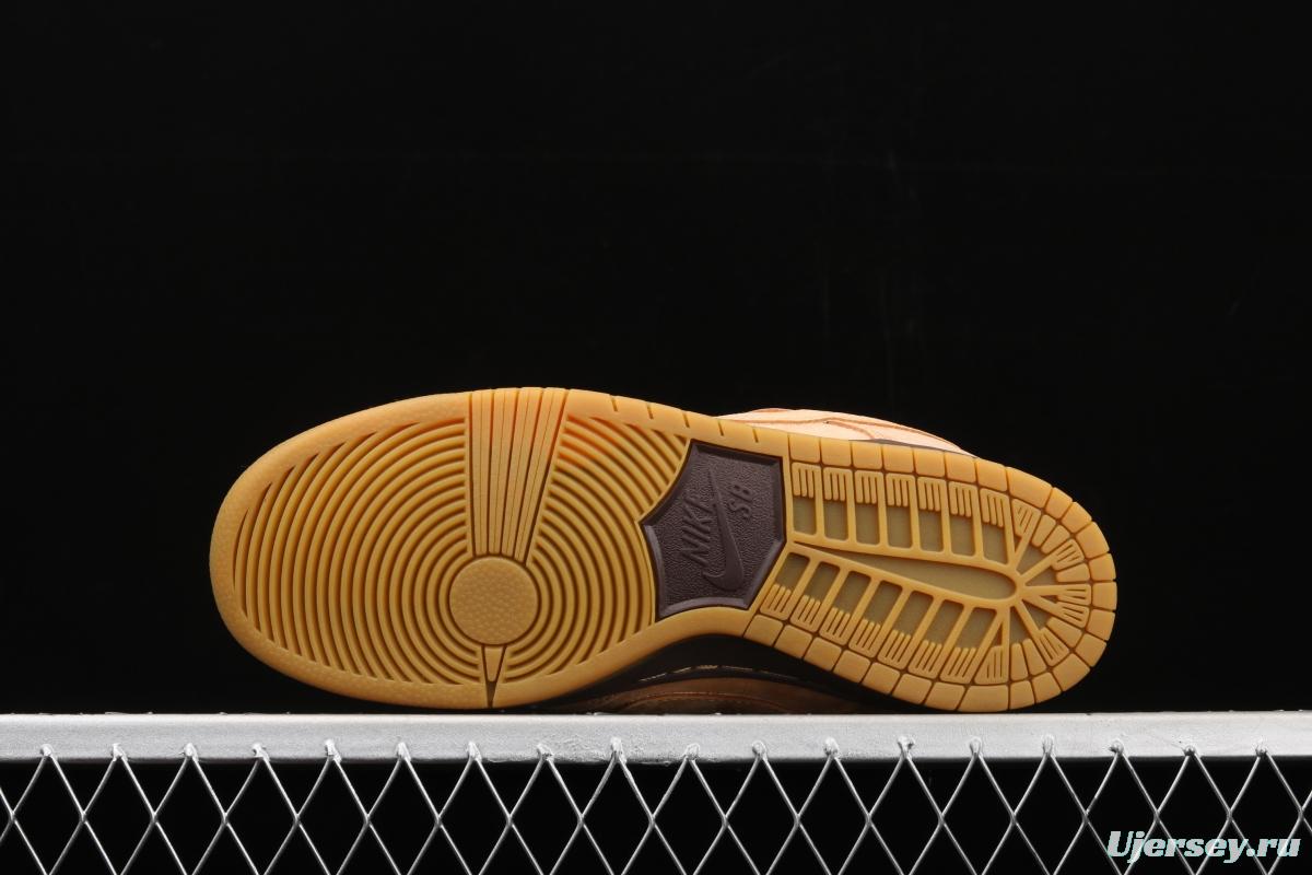 NIKE SB DUNK Low Pro wheat color deciduous yellow low-top sports skateboard shoes 883232-700