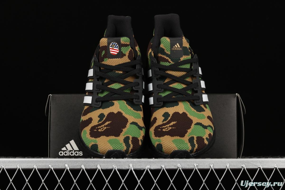 Bape x Adidas Ultra Boost Green Camo F35097 1.0 early generation UB leisure sports jogging shoes