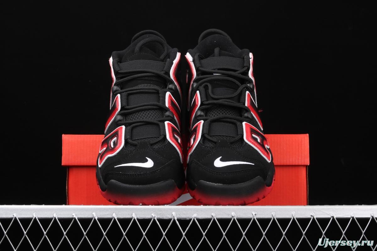 NIKE Air More Uptempo 96 QS Laser Crimson Pippen initial series classic high street leisure sports culture basketball shoes black lava gradual red and white CJ6129-001