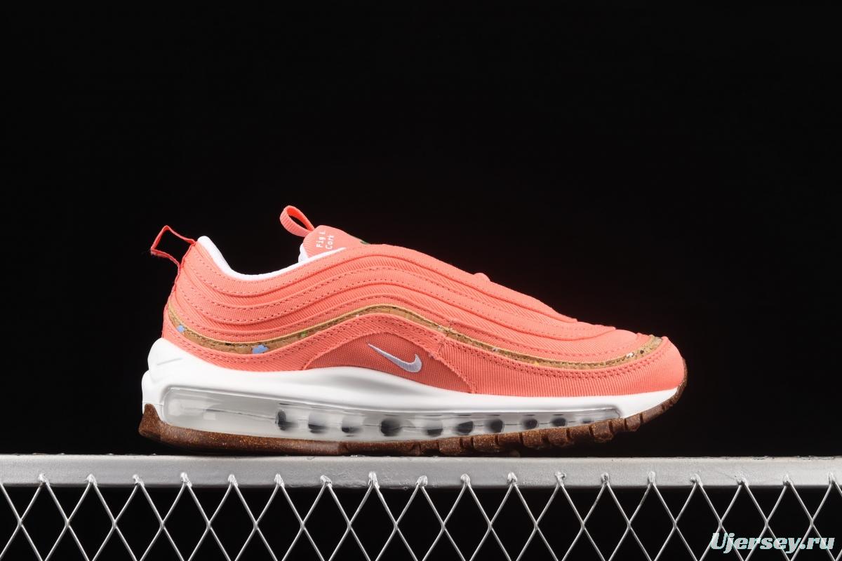 NIKE Air Max 97 SE bullet orange powder embroidered air cushion running shoes DC4012-800