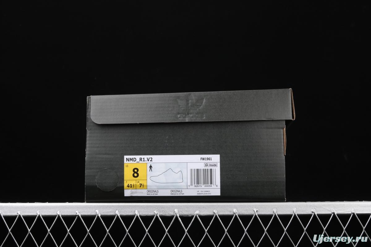 Adidas NMD R1 Boost V2 FW1961 second generation elastic knitted noodles fish scale popcorn running shoes