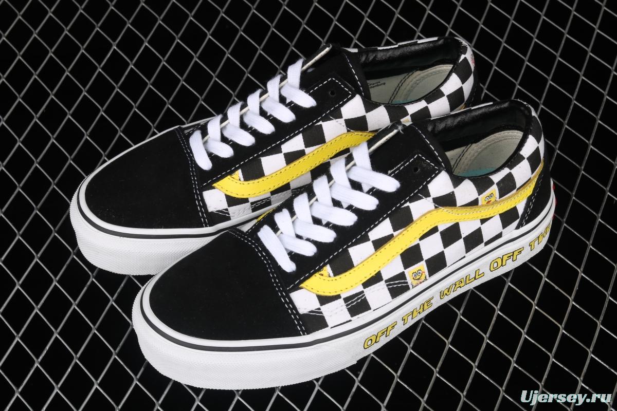 SpongeBob x Vans Old Skool co-signed VN0A38G19EK low-top casual board shoes.