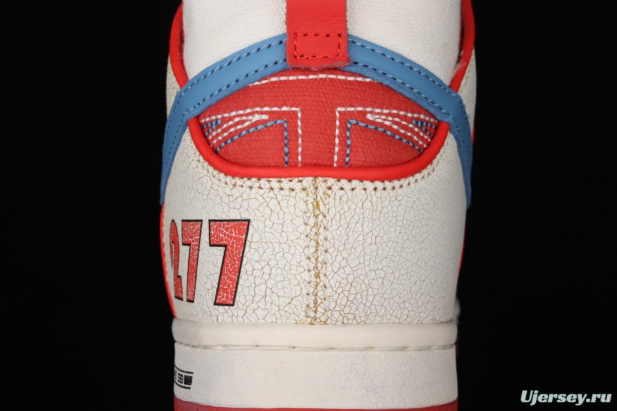 Magnus Walker x NIKE DUNK High Pro Decon QS [Porsche 911] White, blue and red high top casual skateboard shoes DH7683-100